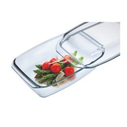 Oblong Glass Casserole With Lid 3.2L