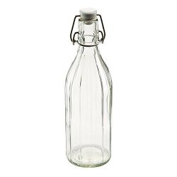 Leifheit 03180 Reusable Glass Bottle With Shackle Lock Stopper Clear