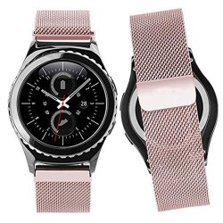 Wensltd For Samsung Gear S2 Classic 732 Milanese Magnetic Loop Stainless Steel Band Rose Gold
