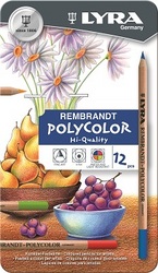 Rembrandt Polycolor Pencils - 12 Colours In Metal Box