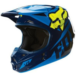 Fox V1 Race Blue yellow Helmet - M