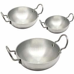 NEW Silver 12 Indian Iron Kadai Karahi Cooking Pan Kitchen Wok Deep Frying  Pan