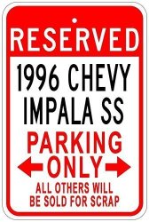 Emily Funny Tin Sign 1996 96 Impala Ss Parking Sign Aluminum Wall Art Decorative Tin Sign Xmas Gift