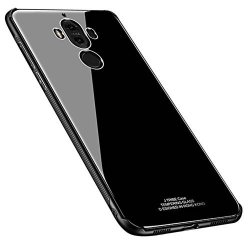 Kepuch Quartz Huawei Mate 9 Case - Tpu + Tempered Glass Back Cover For Huawei Mate 9 - Black