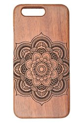 Huawei P10 Plus Wooden Case Phantomsky Premium Quality Handmade Natural Wood Cover For Your Smartphone Rosewood Mandala
