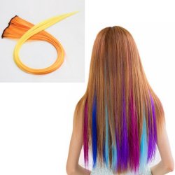Nawomi 1pcs 2 Clip In Yellow Ombre Heat Friendly Resistant Synthetic Hair Exten