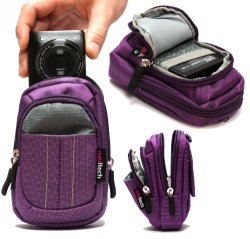 Navitech Purple Digital Camera Case Bag For The Leica C Leica V-lux 40 Leica X Vario Leica X2 Leica D-lux 6