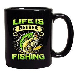 Life Is Better Fishing Fish Sea Animal Funny Dt Coffee 11 Oz Black Mug