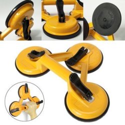 Pro Glass Gripper for Lifting Moving Window Mirror Yellow Heavy Duty Glass Lifter Windshield Granite Double Locking Handle with 2 Pads WFPOWER Aluminum Suction Cup Plate Tile 