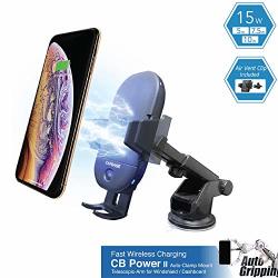 Auto Clamping Wireless Car Charger Capdase 15W Fast Wireless Charging Dashboard Air Vent Car Mount With Infrared Motion Sensor&telescopic Arm For Iphone XS MAX XR X 8 8PLUS