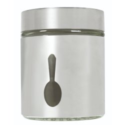 No Brand - Single Glass Canister Stainless Steel