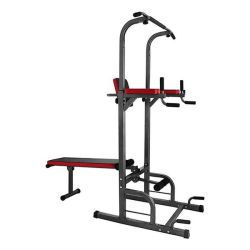 Adjustable All-in-one Pull-up Bar Tower Dip Station With Bench Bar