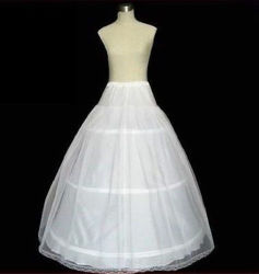 Super-full Two Layer White Wedding Bride's Bridal Petticoat - 3 Hoops - A-line - Crinoline