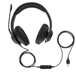 Targus Wired Stereo Usb-a Dual Ear Headset With Microphone With Dedicated Audio Control - Black