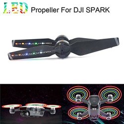 Rucan Spark LED Flash Propellers Blades Props Rechargeable For Dji Spark Drone 1PAIRS