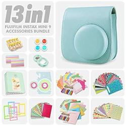 Fujifilm Instax MINI 9 Ice Blue Case And Matching Accessories Bundle