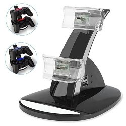 Playstation 3 Controller Charger Yccteam Dual Console Charger Charging Docking Station Stand For Playstation 3 PS3 With LED Indicators Black