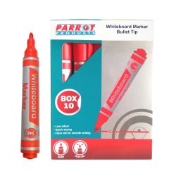 Whiteboard Markers 10 Markers - Bullet Tip - Red