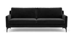 Anna 3-SEATER Couch Velour Matt Dark Grey - Velour Matt Dark Grey