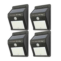 Outdoor LED Solar Wall Light Waterproof 4 Pack 12 LED Solar Powered Wireless Stainless Steel Staircase Step White Light Stairways Path Landscape Garden Floor