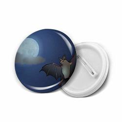 5 Pack Bat Moon Night Clouds Moonlight Animal Dark Badge Button Pin Unique Button Pins For Clothes Bags Backpack Hats Jeans And More
