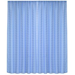 Matoc Readymade Curtain -grid Voile -blue -taped -500CM W X 250CM H