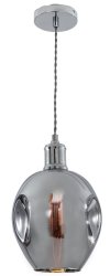 Bright Star Lighting - Polished Chrome Pendant With Colourful Glass