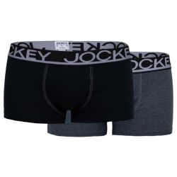 Jockey Mens 2 Pack Exclusive Pouch Trunk - Black grey