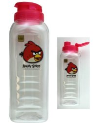 Clear Angry Birds Bottle With Red Sport Top - Angry Birds Waterbottle