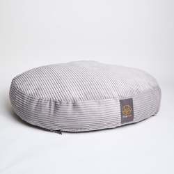 Cord Velour Dog Bed - Light Grey Large