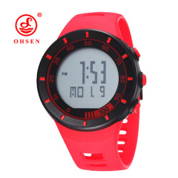 Ohsen 2821 Led Digital Rubber Band Alarm Stopwatch Waterproof Sport Watch