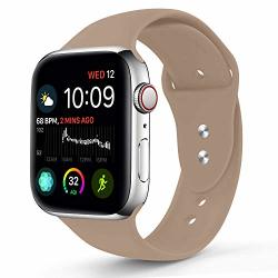 Nukelolo Sport Band Compatible With Apple Watch 38MM 40MM Soft Silicone Replacement Strap Compatible For Apple Watch Series 4 3 2 1 M l Size In Walnut Color