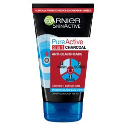 Pure Active 3-IN-1 Charcoal Anti-blackhead Wash Scrub Mask 150ML