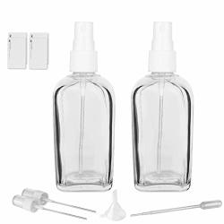 Glass Spray Bottle Hydior Small Clear Fine Mist Essential Oil Spritz Bottle  With White Plastic Sprayer 3.4OZ 100ML - 2 Pack