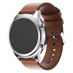 For Samsung Gear S3 Frontier Watch Band Yjydada Replacement Leather Watch Bracelet Strap Band For Samsung Gear S3 Frontier Brown