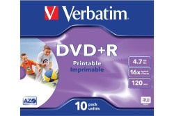 Verbatim - 47gb Dvd+r 16x - Printable Jewel Case Pack Of 10