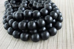 Wooden Beads - Natural - Black - Round - 30mm - 2pcs