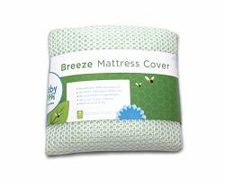 Lullaby Earth Breeze Air Baby Crib Mattress Protector Pad Cover 100% Breathable And Washable - Increase Airflow Under Baby - Waterproof Backing - Green