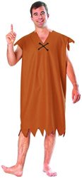 Barney Rubble Adult Costume Brown Standard Size Fits Up To 44 Jacket Size