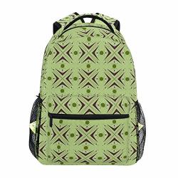 Yichengg Fashion Personalized Sports School Backpack Atomic Form With Boomerang Details Dots And Crossed Lines Outdoor Travel Hiking Daypack Big Capacity Laptop Bag