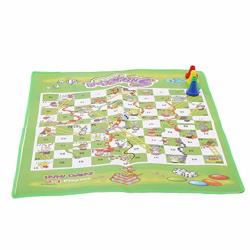 Youcy Snakes And Ladders Board Game Traditional Family Game Washable Folding Floor Mat