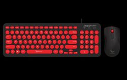 Alcatroz U2000BR U2000 Jelly Bean Black & Red USB Keyboard And Mouse Combo