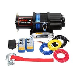 CXRCY 12V 3500 lbs Electric Winch Kits with 3/16 10m Length Steel Rope ATV/UTV Winch for Towing Off Road Trailer with Wireless Remote Control and Mounting Bracket 4.7mm Diameter x 32.8 