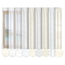 ALWAYS HOME - Unlined Sheer Curtain Stripe Natural