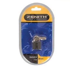 Padlock Zenith Iron 20MM Carded - 8 Pack