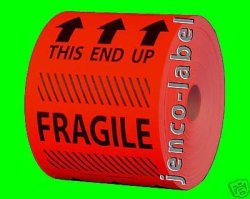 Jenco-label HF4602R 500 4X6 This End Up Fragile Label sticker