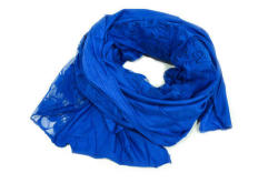 Blue Lace And Viscose Summer Scarf Wrap