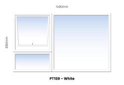 Top Hung Aluminium Window White PT159 1 Vent W1500MM X H900MM