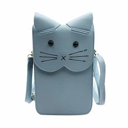 Aibearty Women Girls Leather Cellphone Bag Touchscreen Crossbody Wallet Cute Cat Phone Pouch With Shoulder Strap