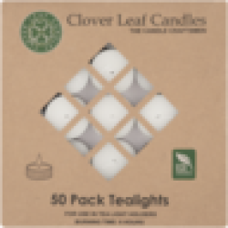 Clover White Tealight Candles 50 Pack